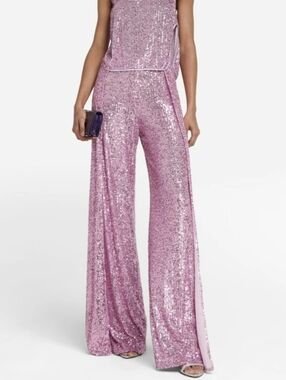 SS23 Tom Ford Sequin Wide-Leg Jumpsuit Pants - Pink Size 46